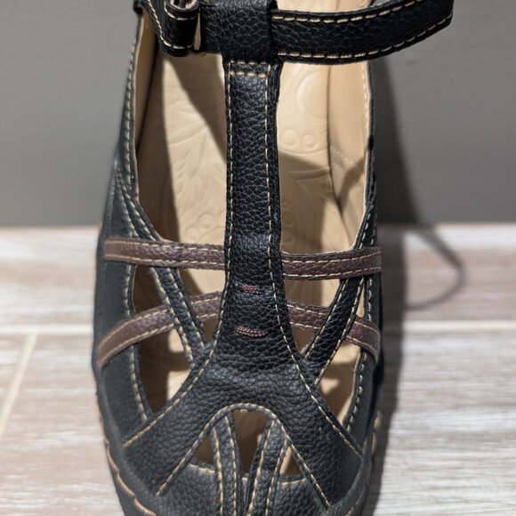 JBU Jambu Dottie T-Strap Mary Jane Shoes Black Brown Caged Cutout Comfort 9M - Picture 6 of 12